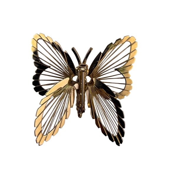 Monet Womens Gold Tone Metal Butterfly Brooch Vintage Jewelry - Picture 2 of 4